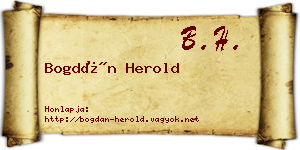 Bogdán Herold névjegykártya