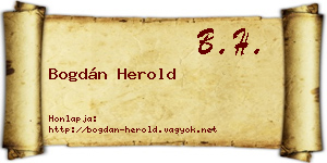 Bogdán Herold névjegykártya